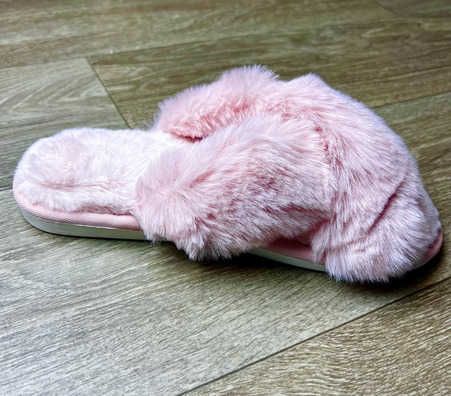 Soft Plush Cross Band Slippers